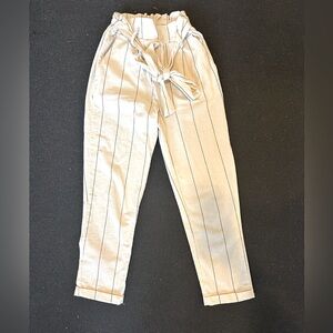 B.Nice boutique women’s trouser pants size small beige stripped